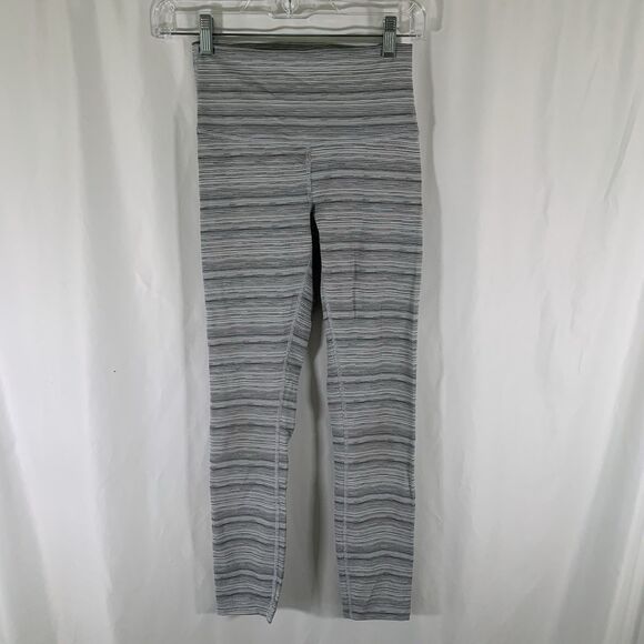 Lululemon Leggings Women's 4 White Grey Heathered Pull On Stretchy - Picture 1 of 8
